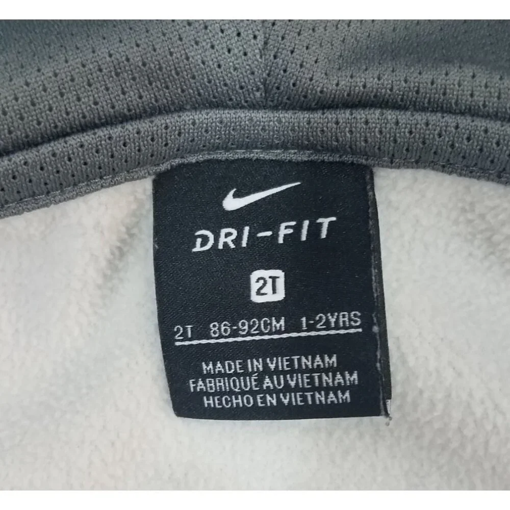 Nike Dri-Fit Toddler Hoodie Jacket 2T Gray & Orange - Picture 3 of 8